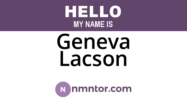 Geneva Lacson