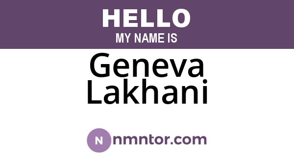 Geneva Lakhani