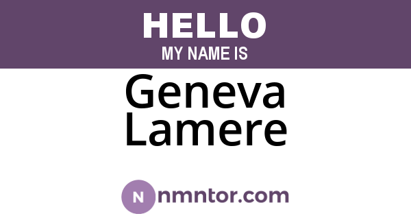 Geneva Lamere