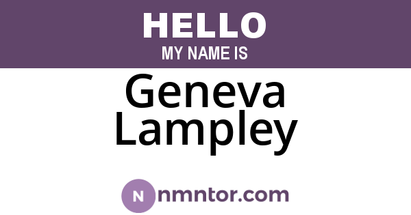 Geneva Lampley