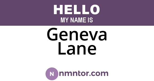 Geneva Lane