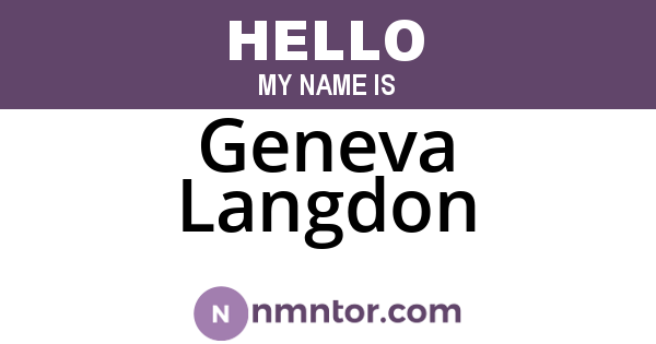 Geneva Langdon