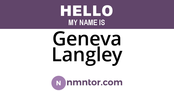 Geneva Langley