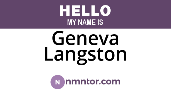 Geneva Langston
