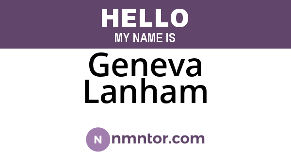 Geneva Lanham