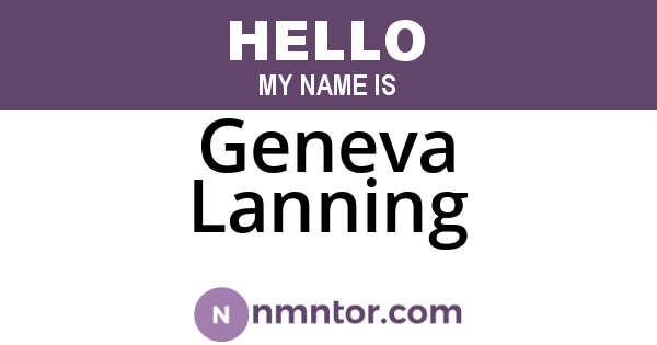 Geneva Lanning