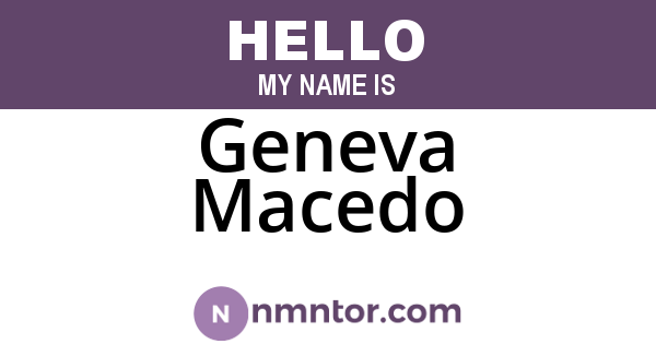 Geneva Macedo