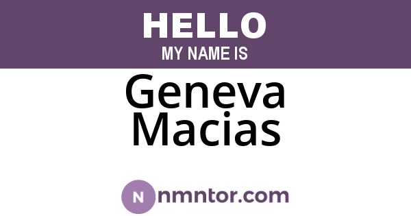 Geneva Macias