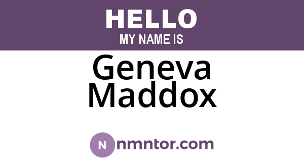 Geneva Maddox