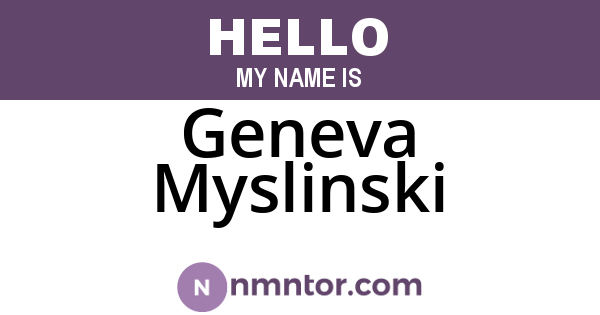 Geneva Myslinski