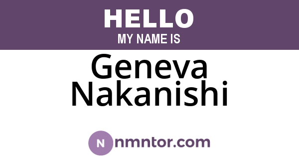 Geneva Nakanishi