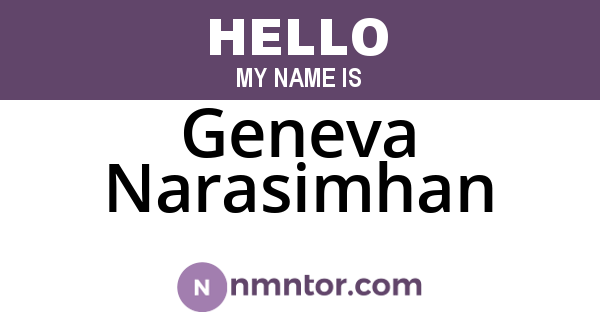 Geneva Narasimhan