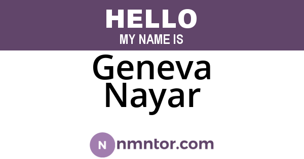 Geneva Nayar