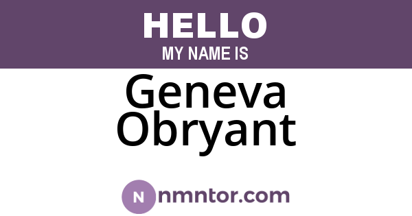 Geneva Obryant
