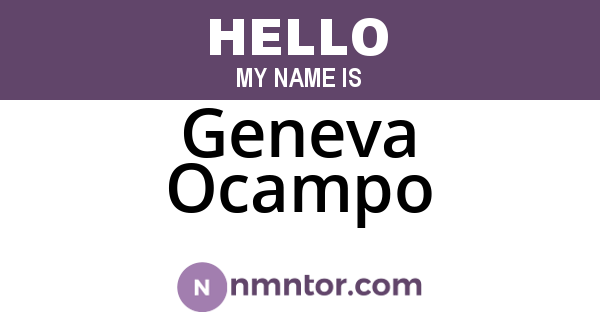 Geneva Ocampo