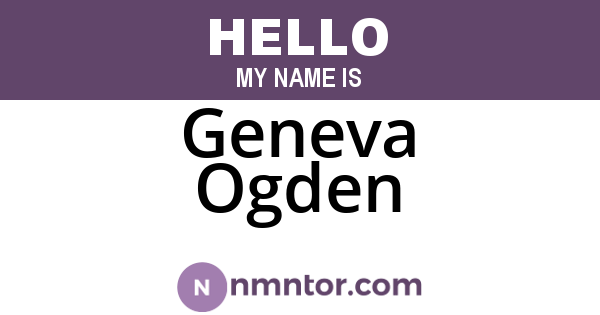 Geneva Ogden