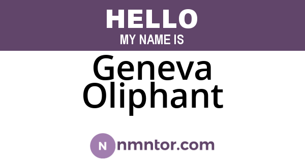 Geneva Oliphant