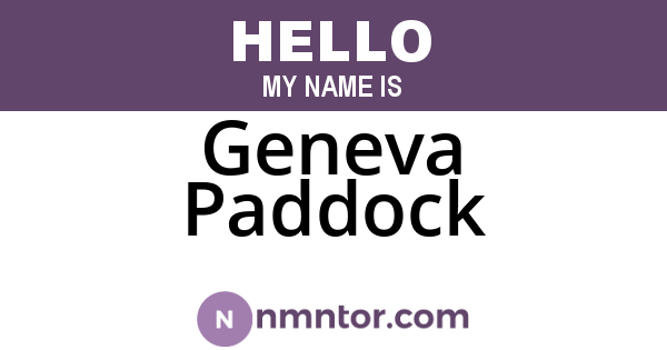 Geneva Paddock