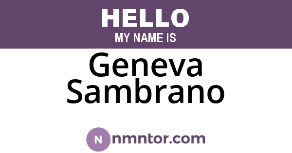 Geneva Sambrano