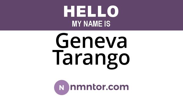 Geneva Tarango