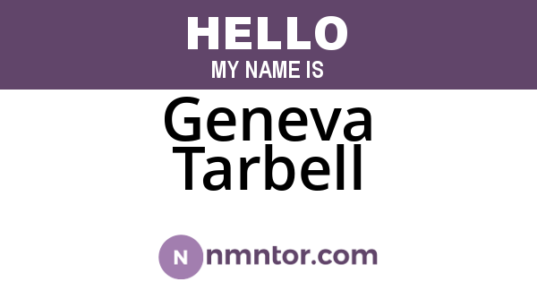 Geneva Tarbell