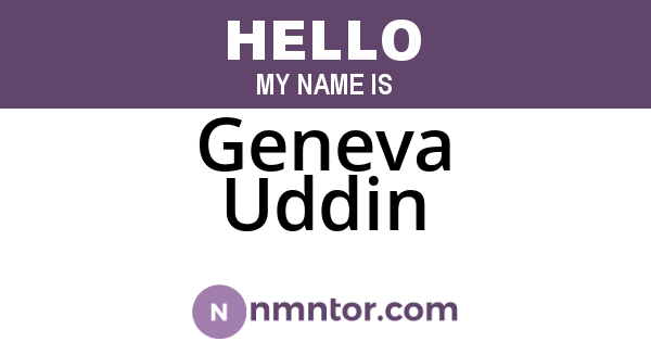 Geneva Uddin