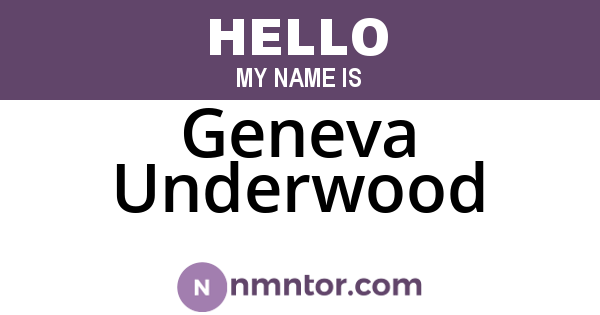 Geneva Underwood