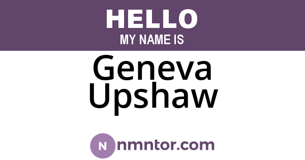 Geneva Upshaw