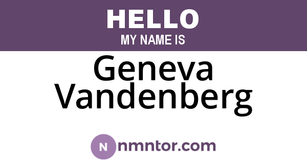 Geneva Vandenberg