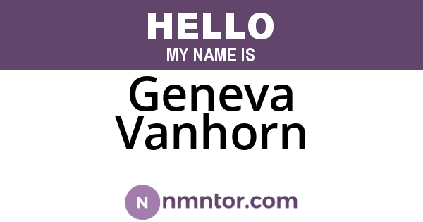 Geneva Vanhorn
