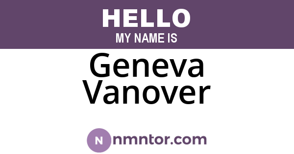 Geneva Vanover