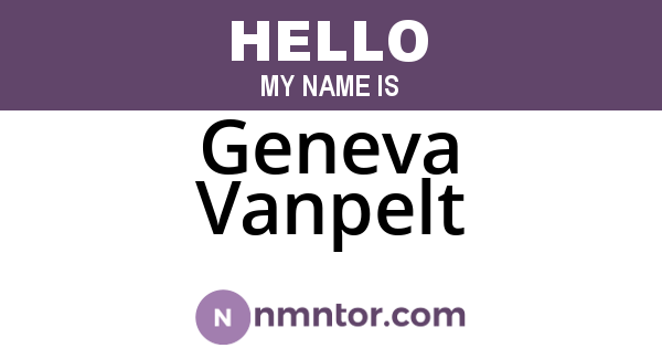Geneva Vanpelt