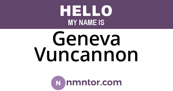 Geneva Vuncannon