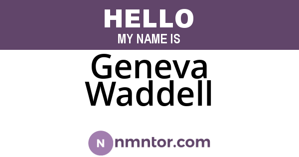 Geneva Waddell