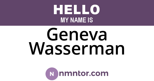 Geneva Wasserman