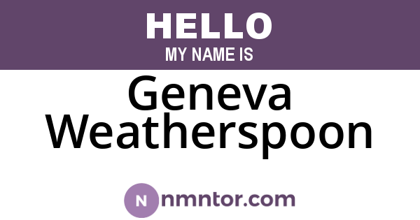 Geneva Weatherspoon