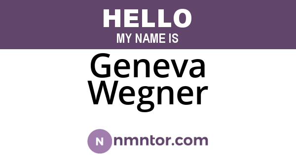 Geneva Wegner