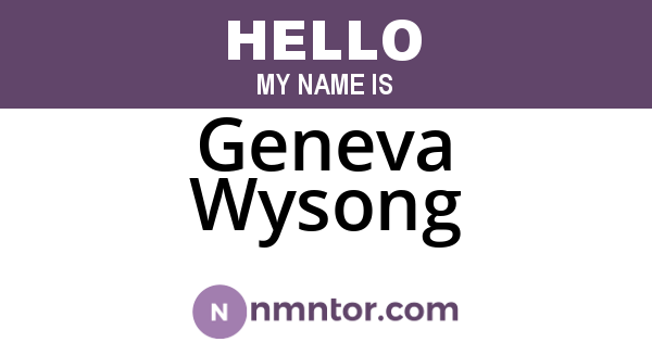 Geneva Wysong