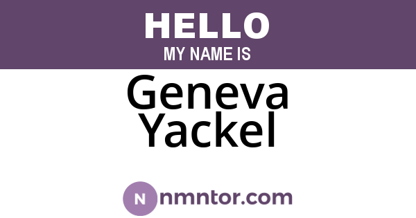 Geneva Yackel