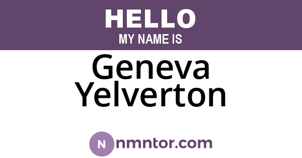 Geneva Yelverton