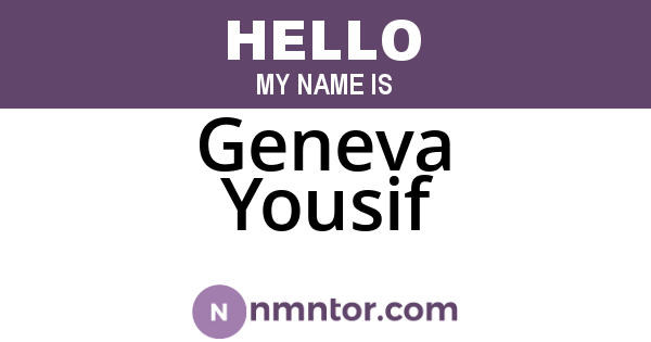 Geneva Yousif