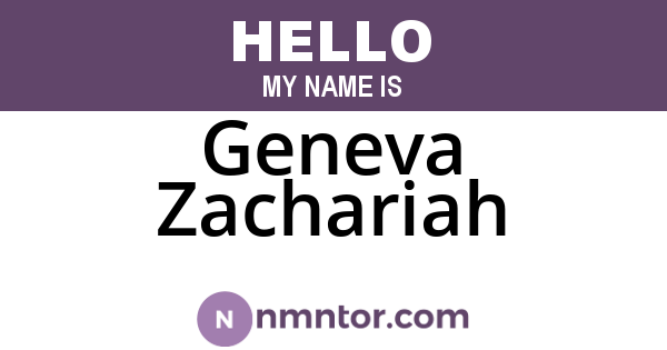 Geneva Zachariah