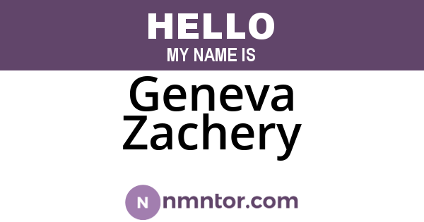 Geneva Zachery