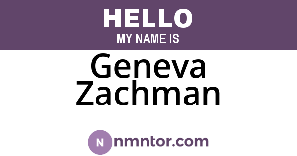 Geneva Zachman