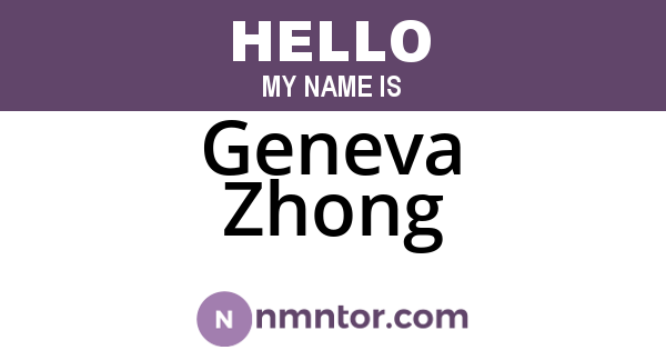 Geneva Zhong