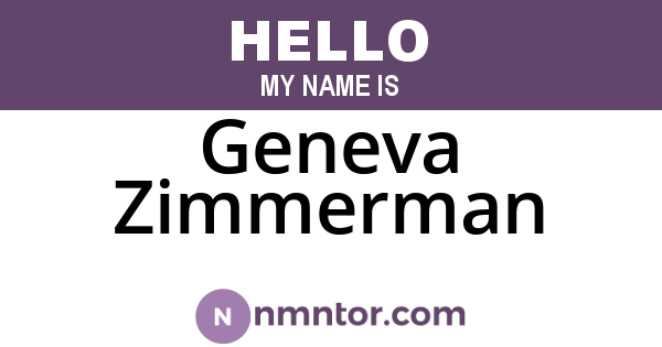 Geneva Zimmerman