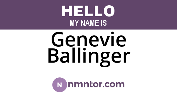 Genevie Ballinger