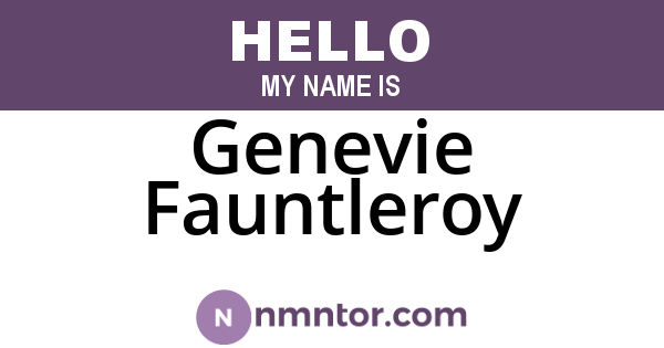 Genevie Fauntleroy