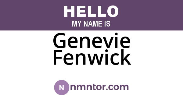 Genevie Fenwick