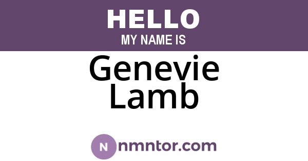 Genevie Lamb